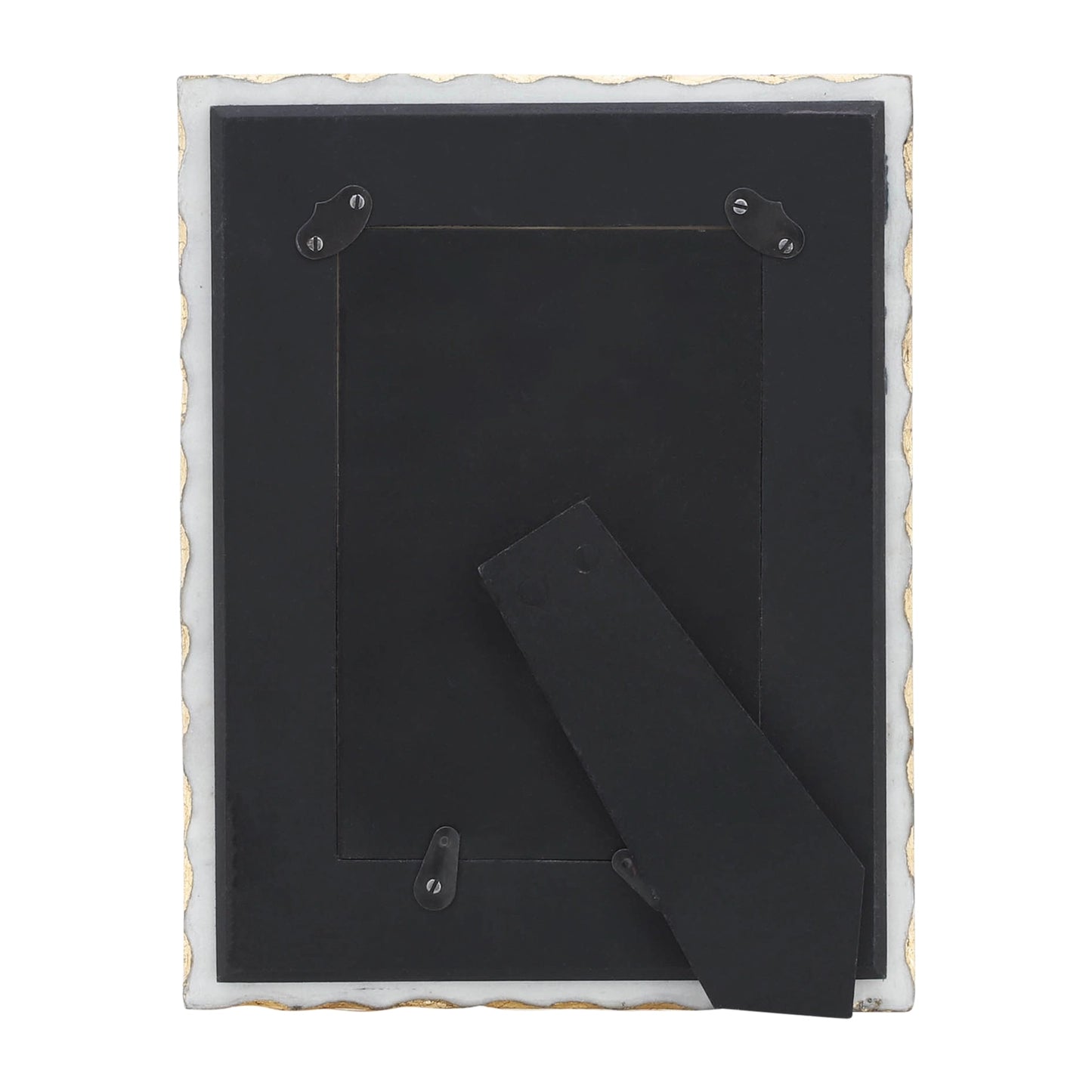 White Marble Photo Frame w/ Gold Jagged Edges