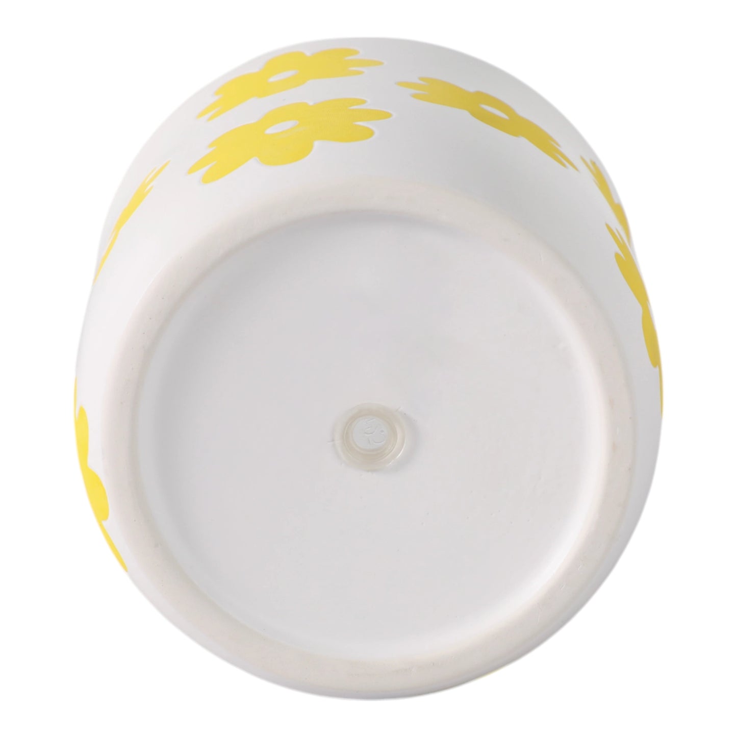 6" White & Yellow Ceramic Flower Power Planter
