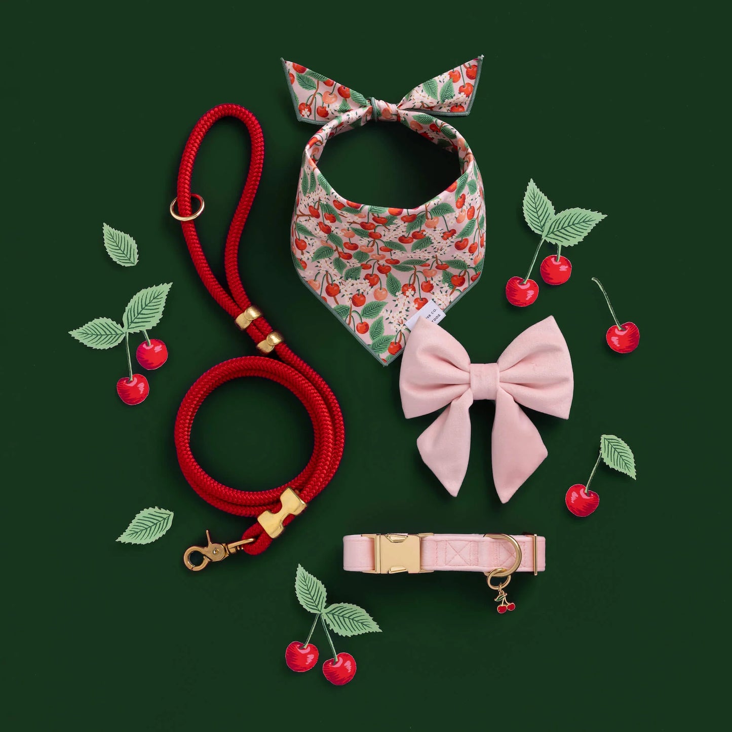 Blush Pink Velvet Lady Dog Bow by The Foggy Dog