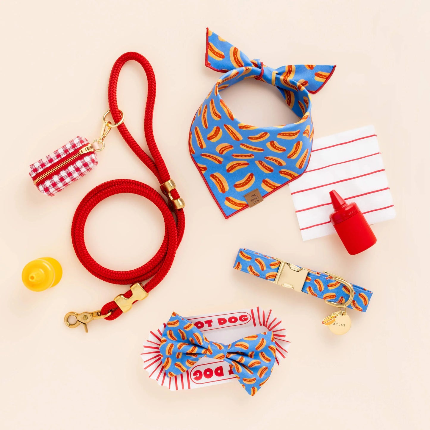 Hot Dog Collar Charm by The Foggy Dog
