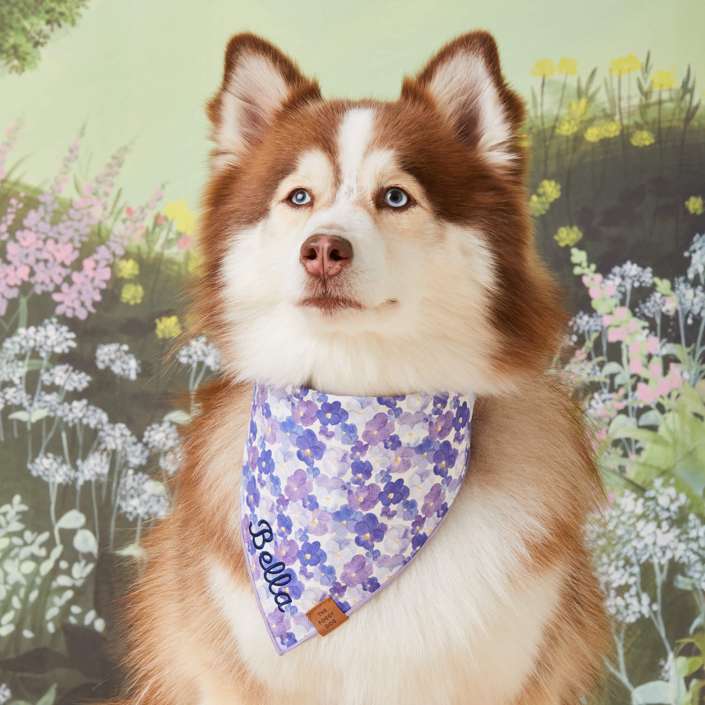 Pressed Pansies Dog Bandana by The Foggy Dog