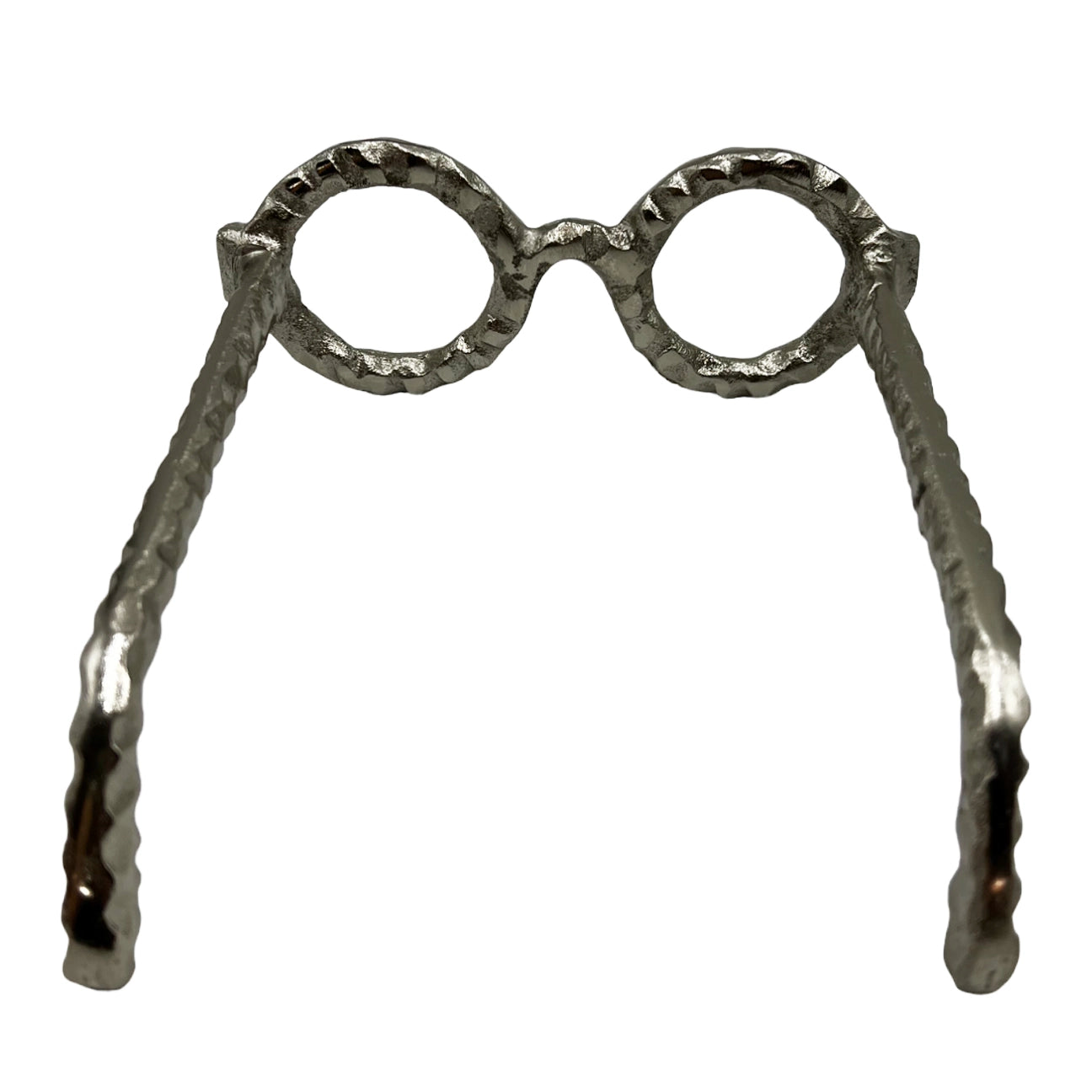 8" Decorative Round Glasses - Nickel