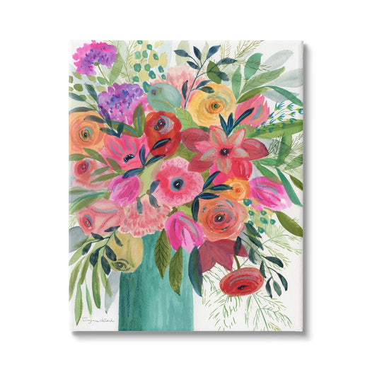 Bold Red & Pink Mixed Bouquet Wall Art 24x30"