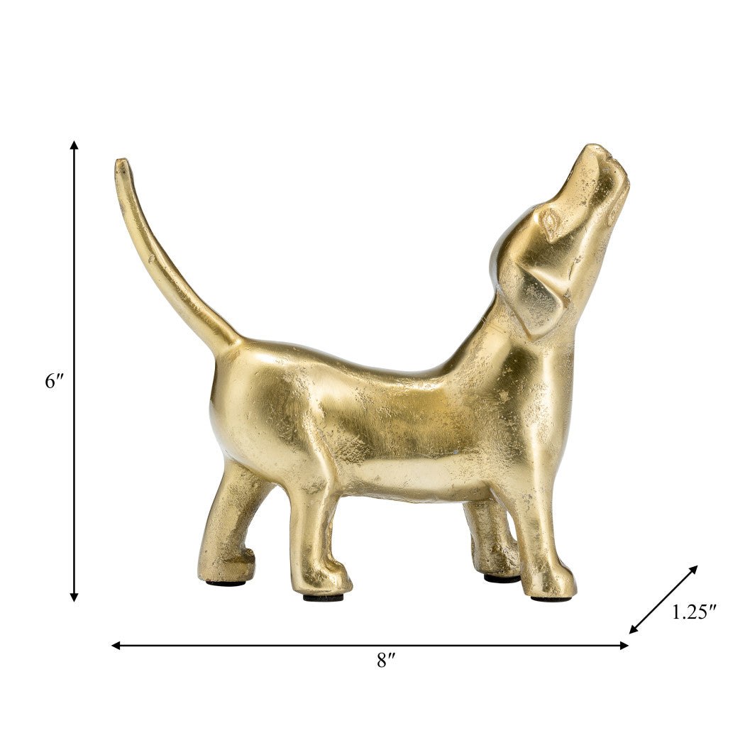 Modern Gold Howling Dog Figurine
