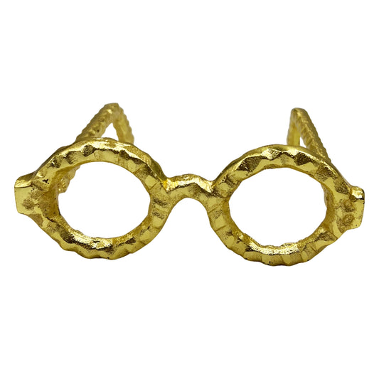 8" Decorative Round Glasses - Gold