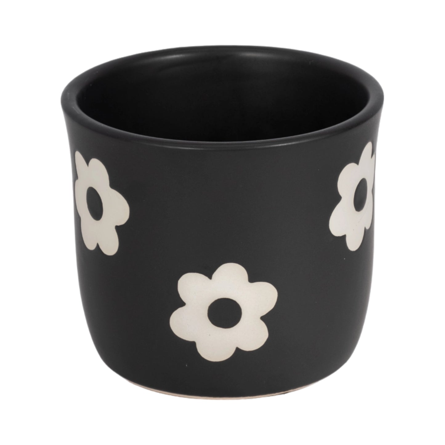 6" Black & White Flower Power Planter