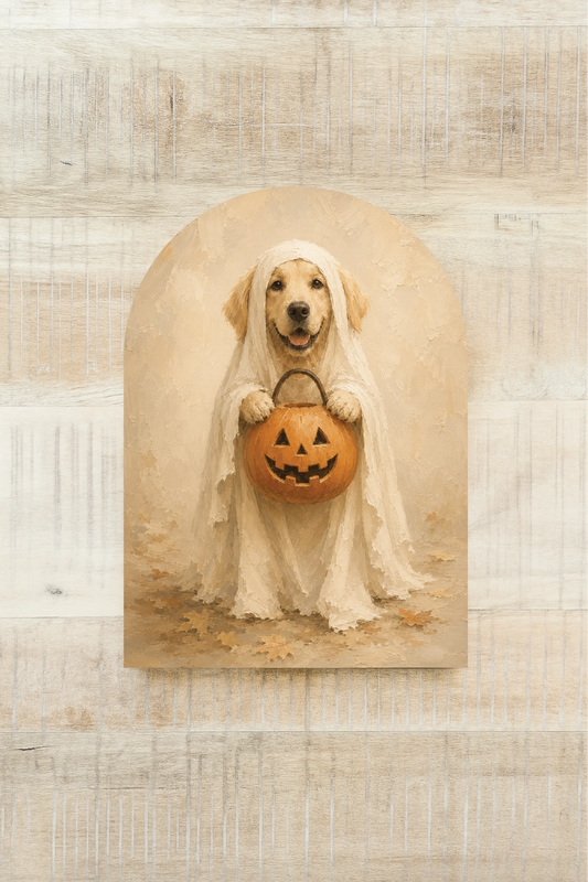 Golden Retriever Halloween Arch Art
