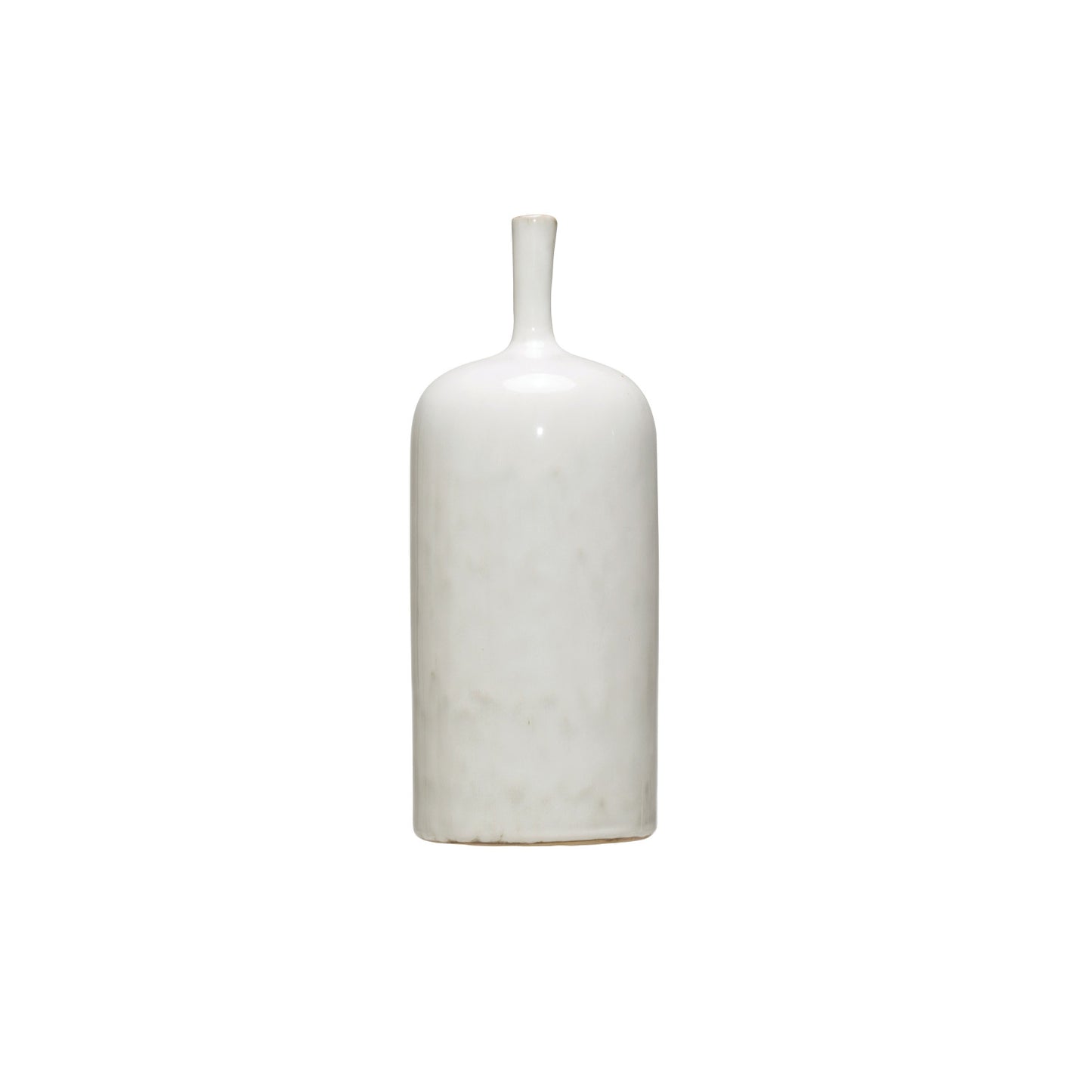 White Stoneware Vase w/ Glaze