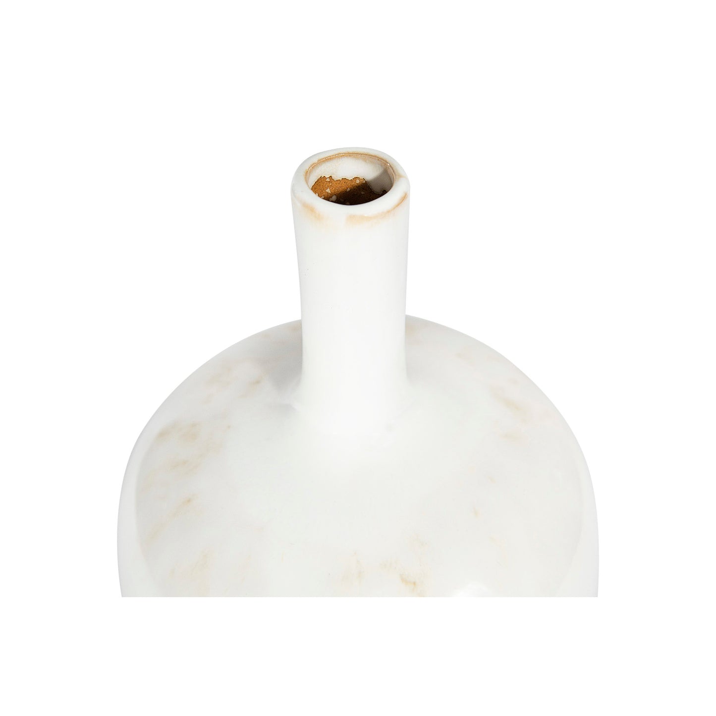 White Stoneware Vase w/ Glaze