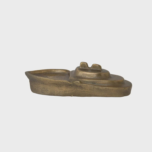 Cast Aluminum Boat w/ Antique Gold Finish