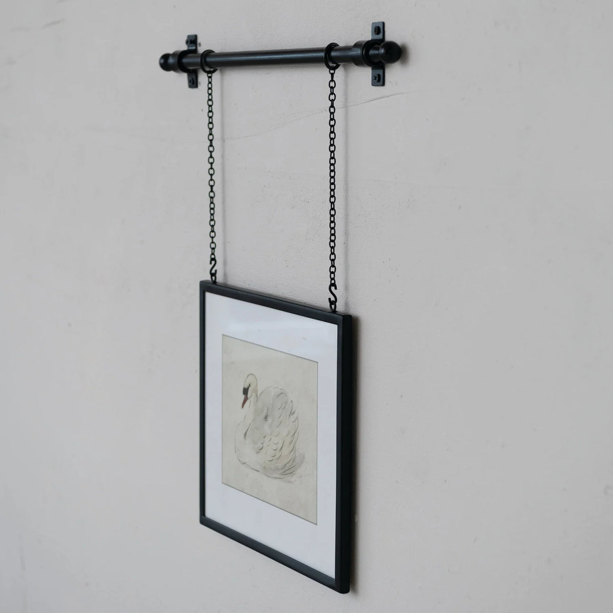Iron Framed Glass Photo Display with Swan Bracket (Holds 12" x 10" Photo)