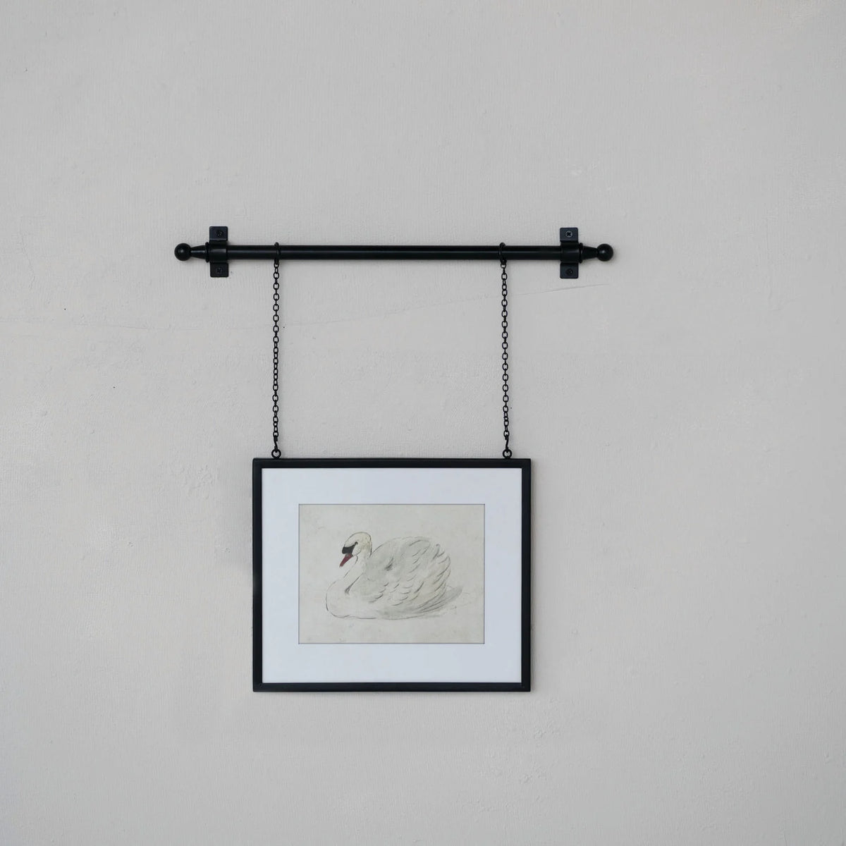 Iron Framed Glass Photo Display with Swan Bracket (Holds 12" x 10" Photo)