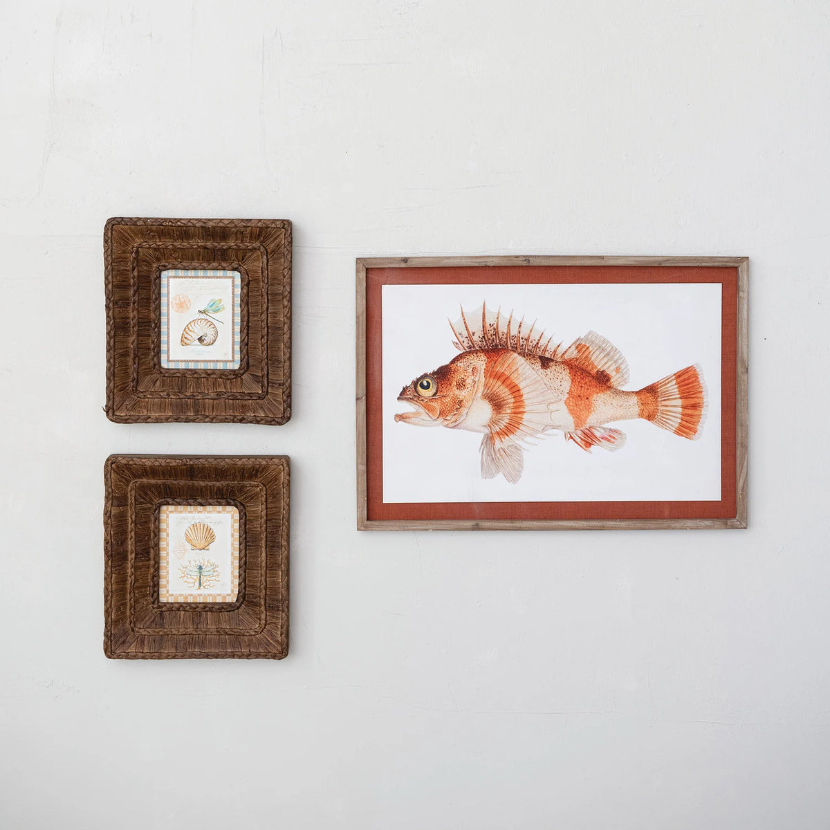 Woven Water Hyacinth Framed Wall Art (2 Styles)