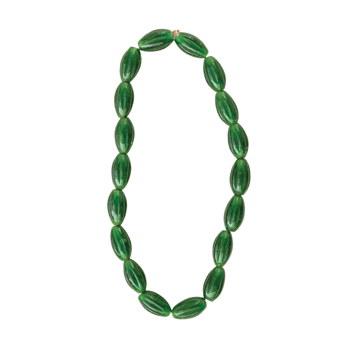 Green Glass Bead Garland on Jute Cord