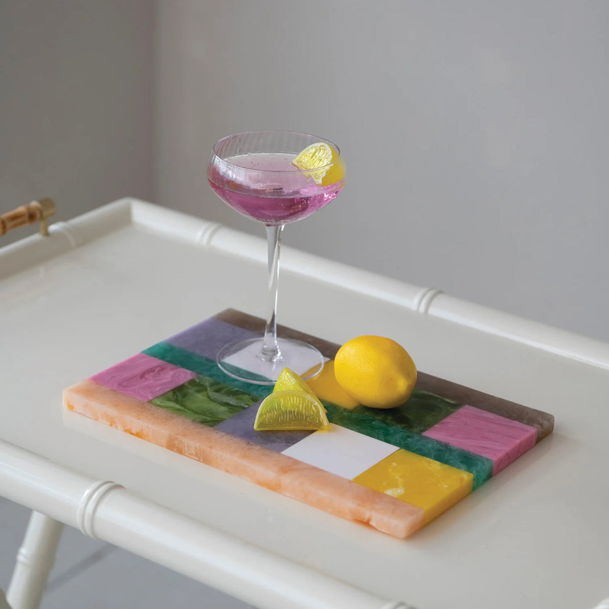 Marbled Resin Block Design Cheese Board