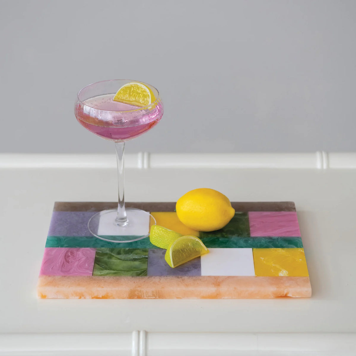 Marbled Resin Block Design Cheese Board