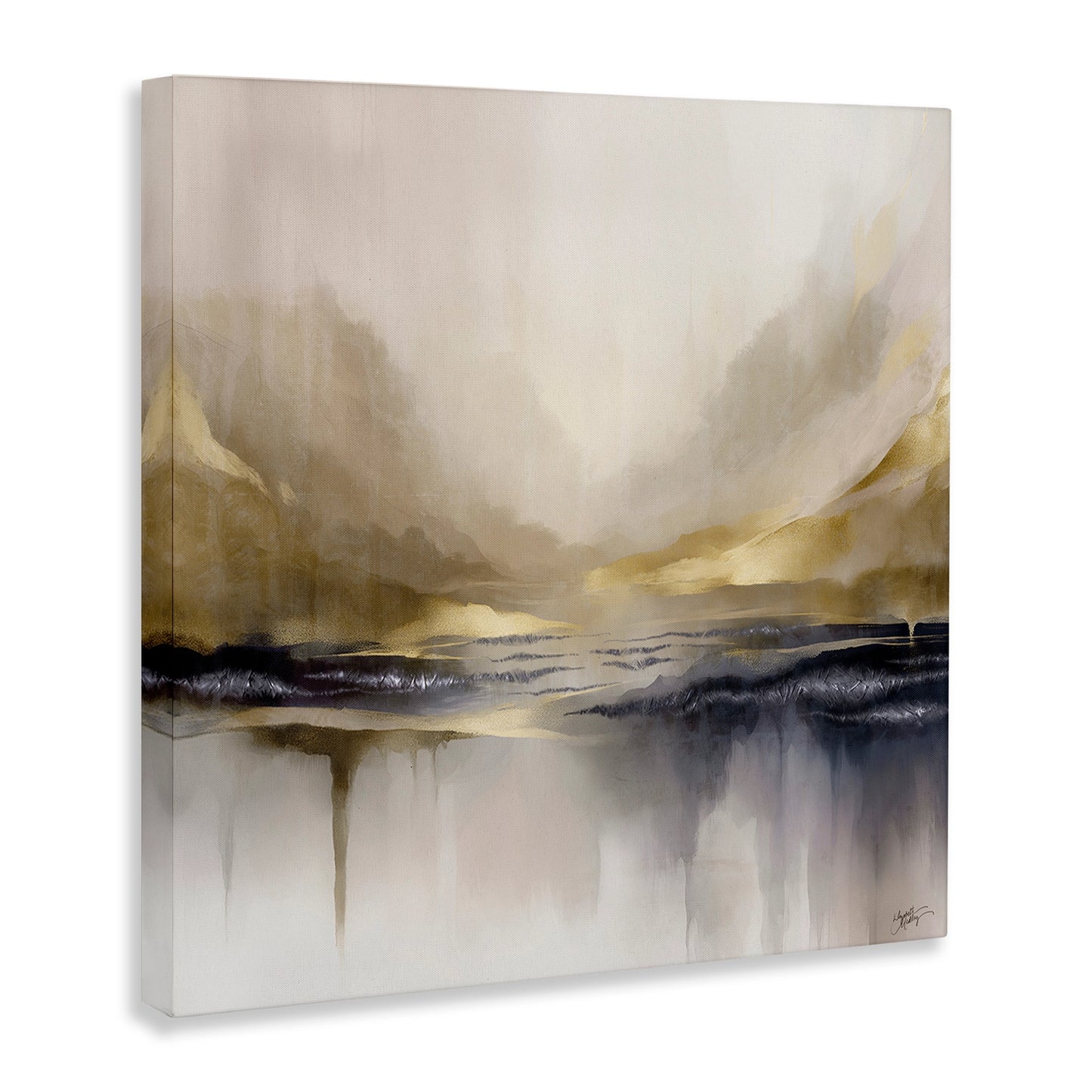 Abstract Meadow w/ Gold Accents Wall Art 36x36"