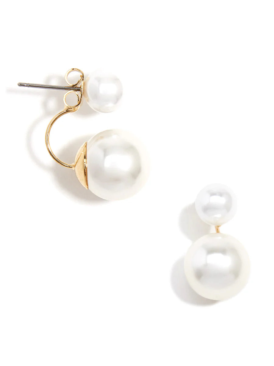 Pearl Ear Jacket Earring - Gold