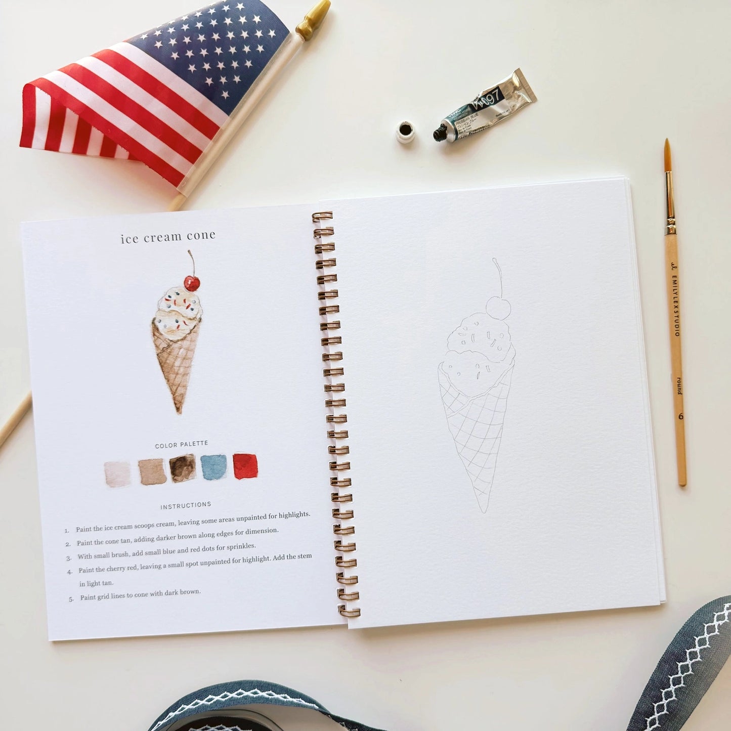 Americana Watercolor Workbook by Emily Lex Studio