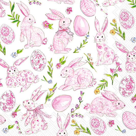 Pink Bunny Lunch Napkins (20 pk)