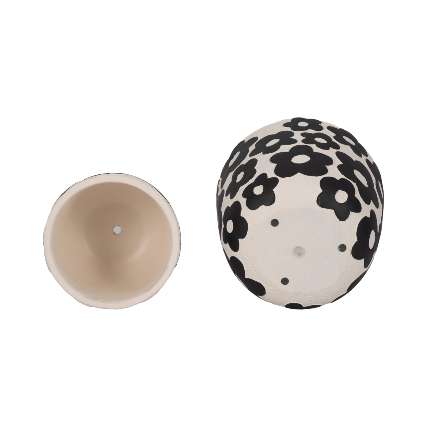 Ceramic White & Black Flower Power Planter (2 Sizes)