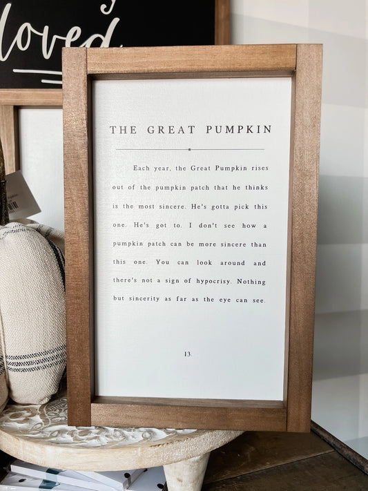 The Great Pumpkin Framed Wall Art (17x25")