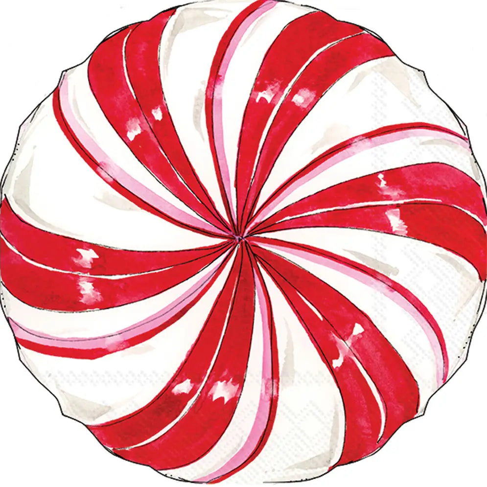 Peppermint Swirl-Shaped Lunch Napkins (12 pk)
