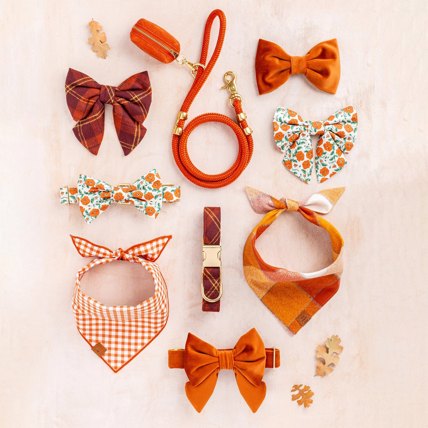 Pumpkin Spice Plaid Flannel Dog Bandana by The Foggy Dog