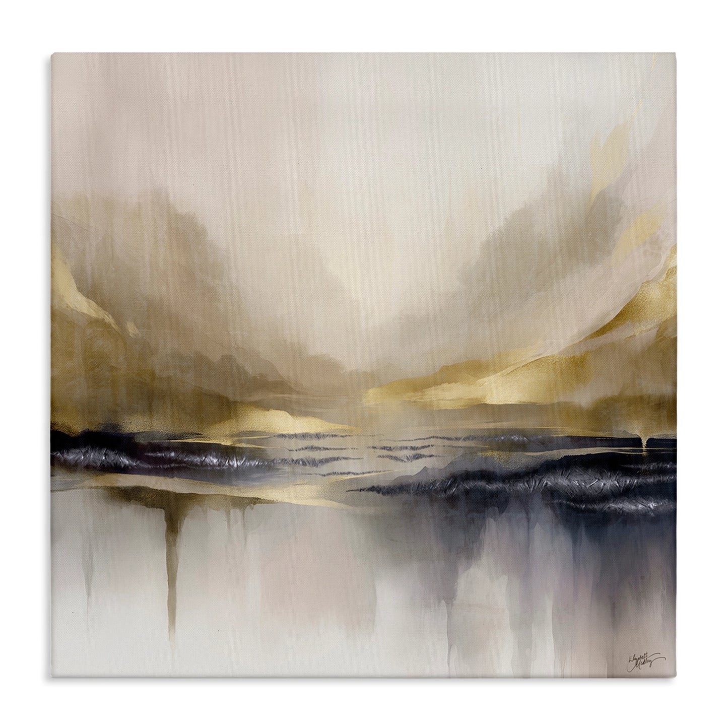 Abstract Meadow w/ Gold Accents Wall Art 36x36"