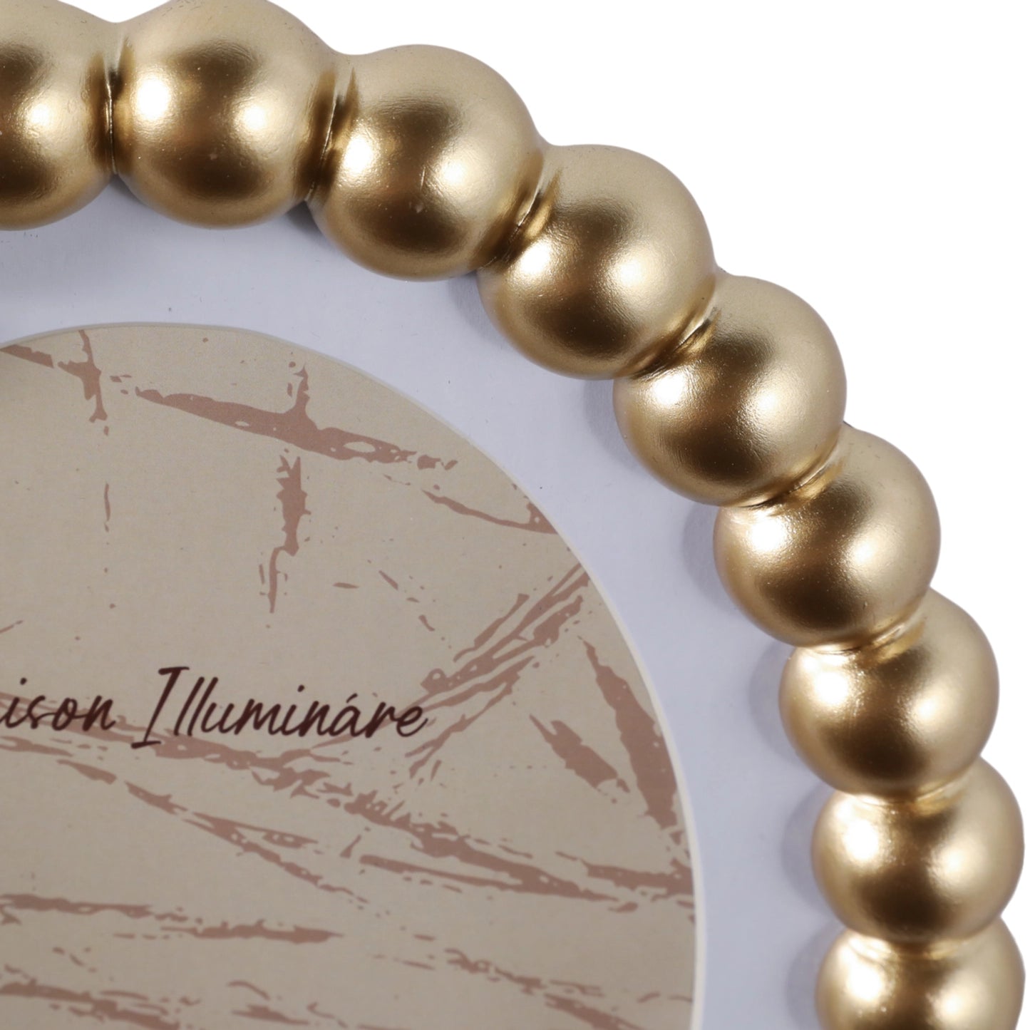 Oval Beaded Photo Frame w/ Matte Gold Finish