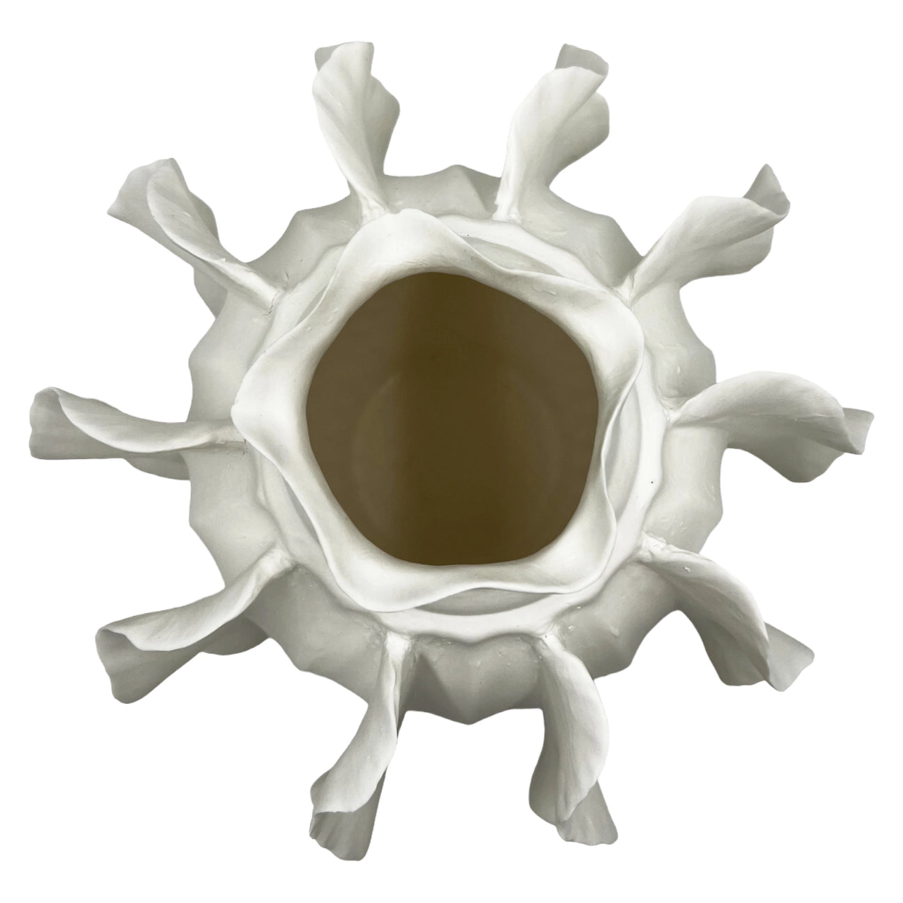 Ceramic White Pinch Flower Vase