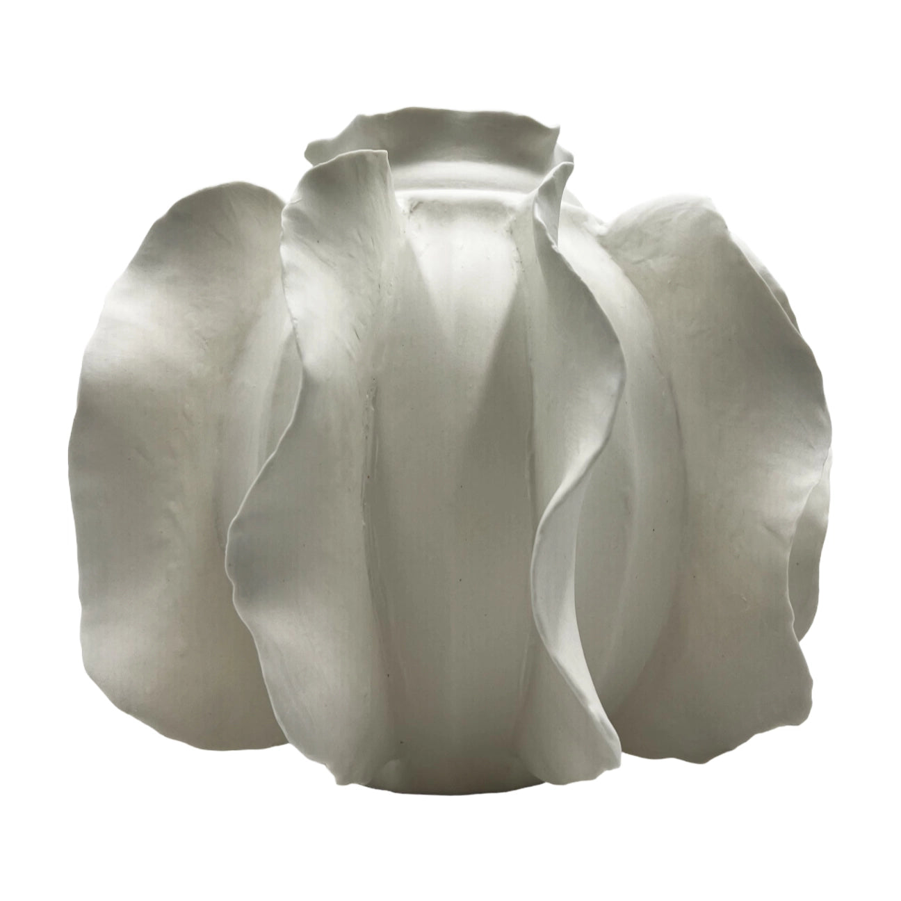 Ceramic White Pinch Flower Vase