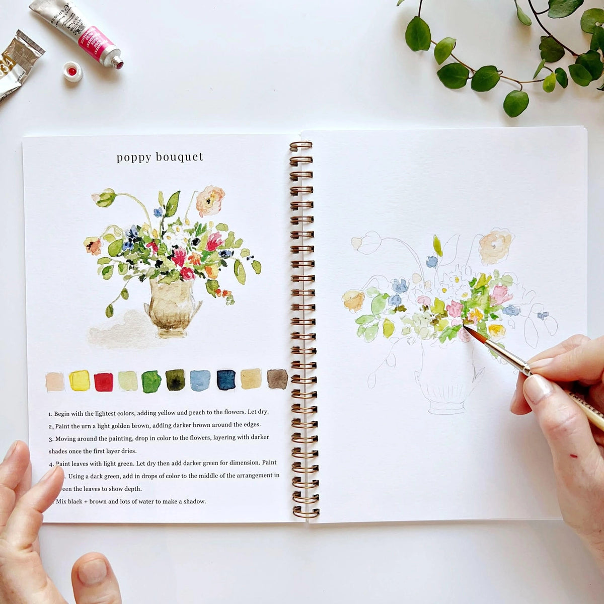 Bouquets Watercolor Workbook by Emily Lex Studio