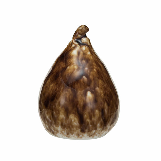 Stoneware Fig w/ Brown Reactive Glaze