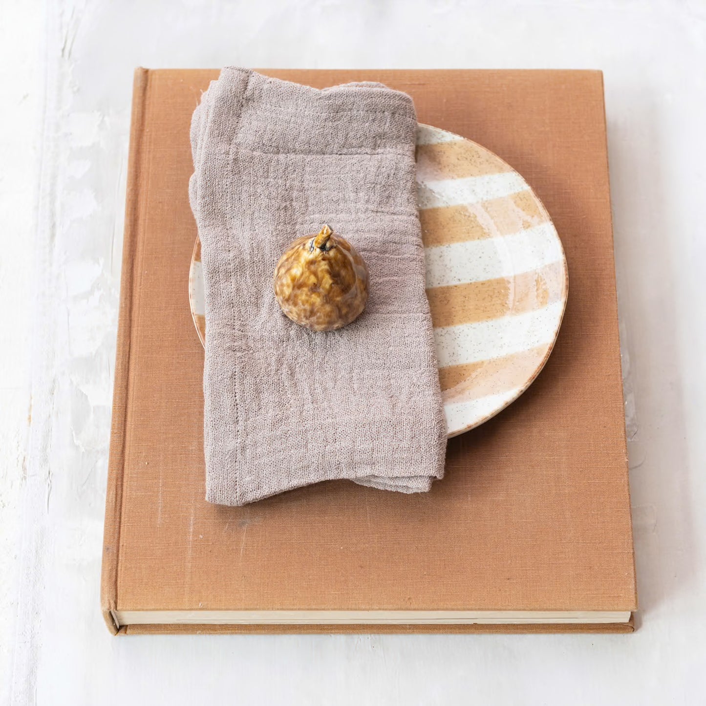Stoneware Fig w/ Brown Reactive Glaze