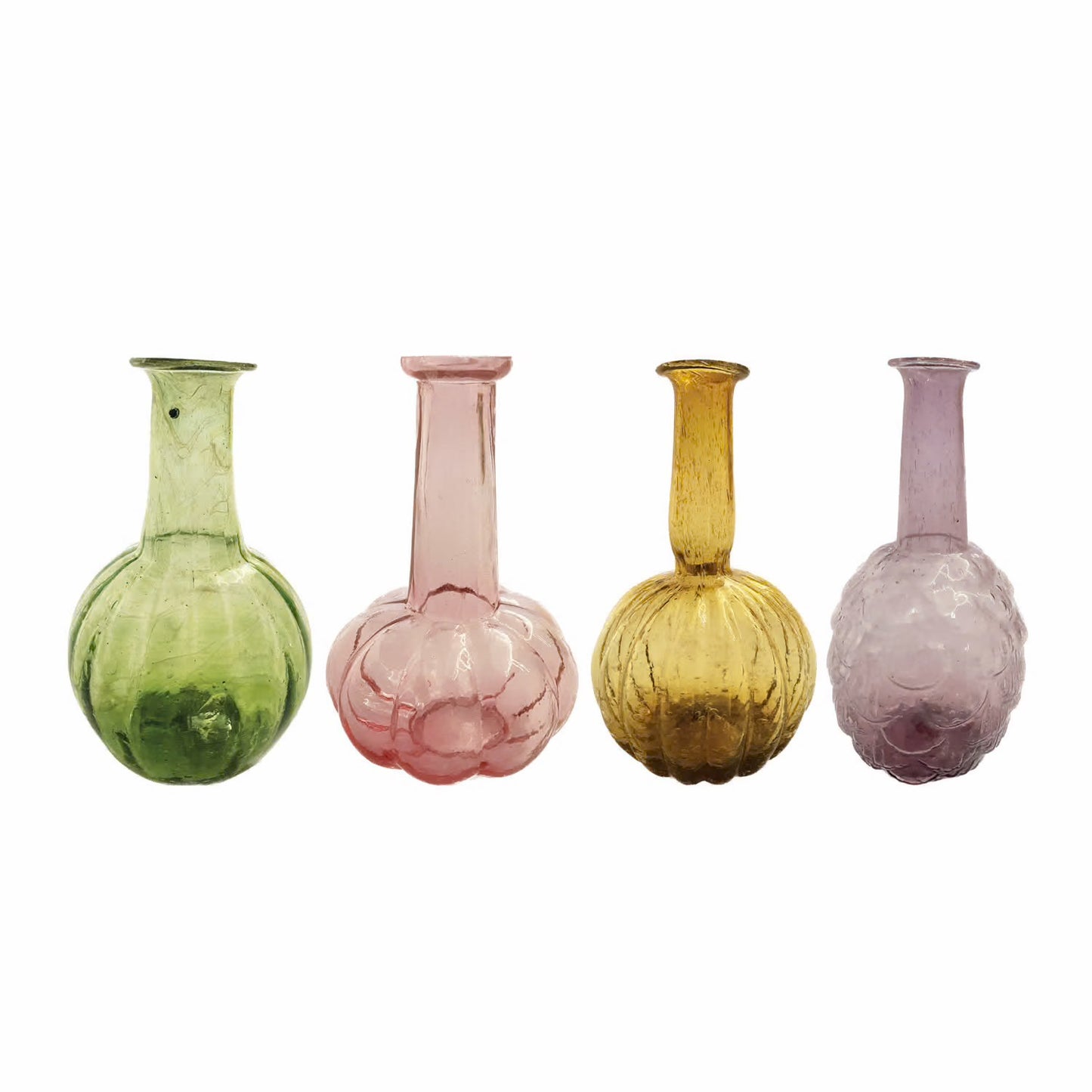 Hand-Blown Recycled Glass Vases (Set of 4)