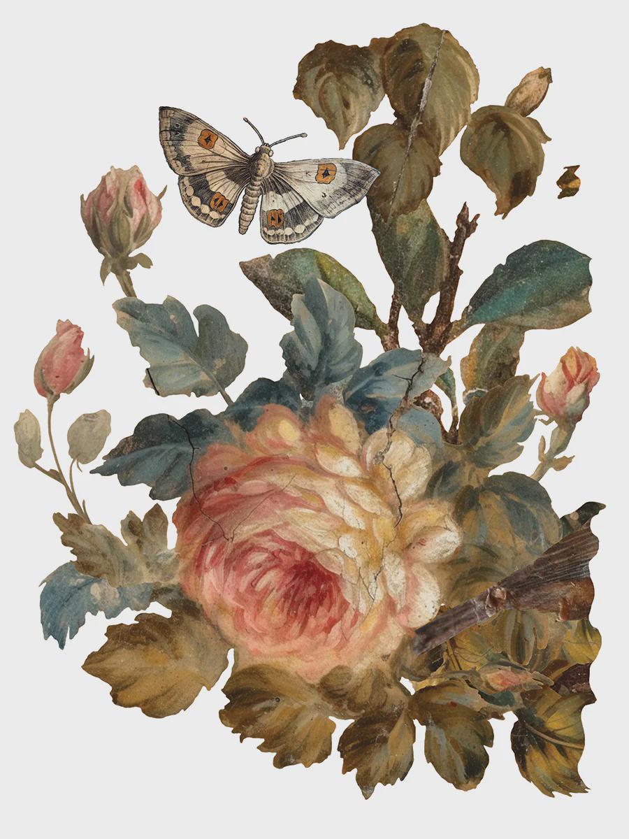 Joie Des Roses IOD Transfer 12x16 Pad by Iron Orchid Designs