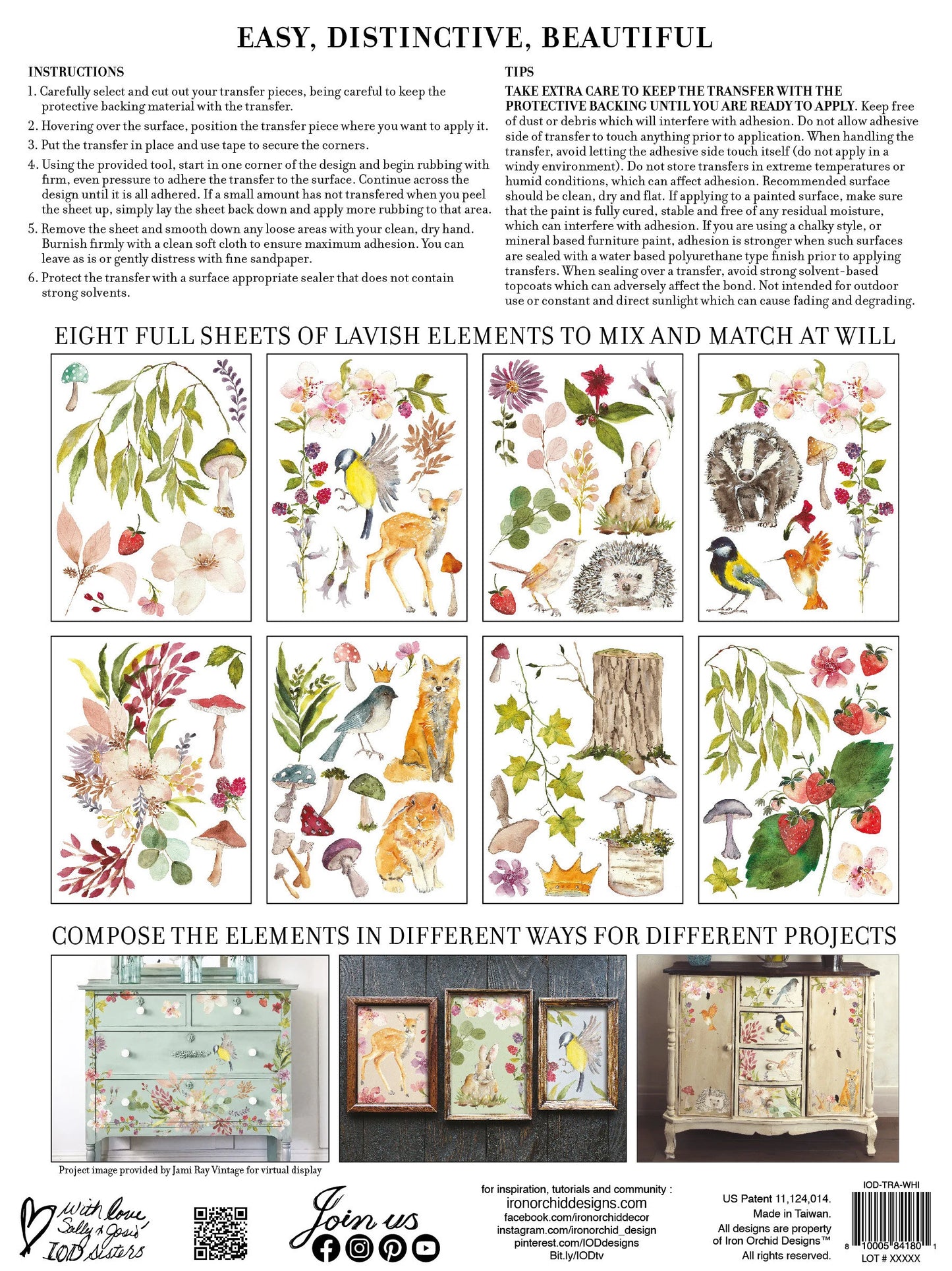 Whispering Willow IOD Transfer 12x16 Pad by Iron Orchard Designs