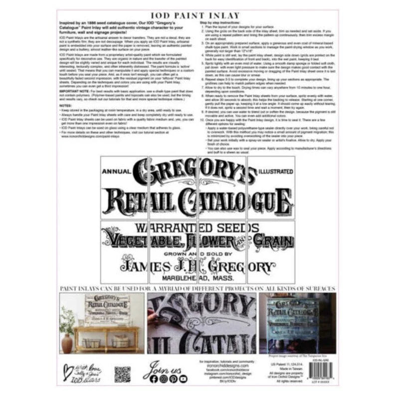 Gregory's Catalogue IOD Paint Inlay 12x16 Pad by Iron Orchid Designs (Retired!)