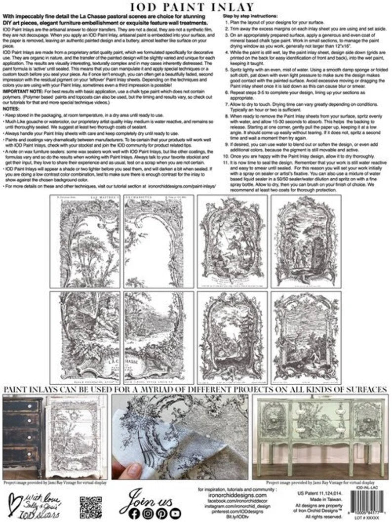 La Chasse IOD Paint Inlay 12x16 Pad by Iron Orchid Designs