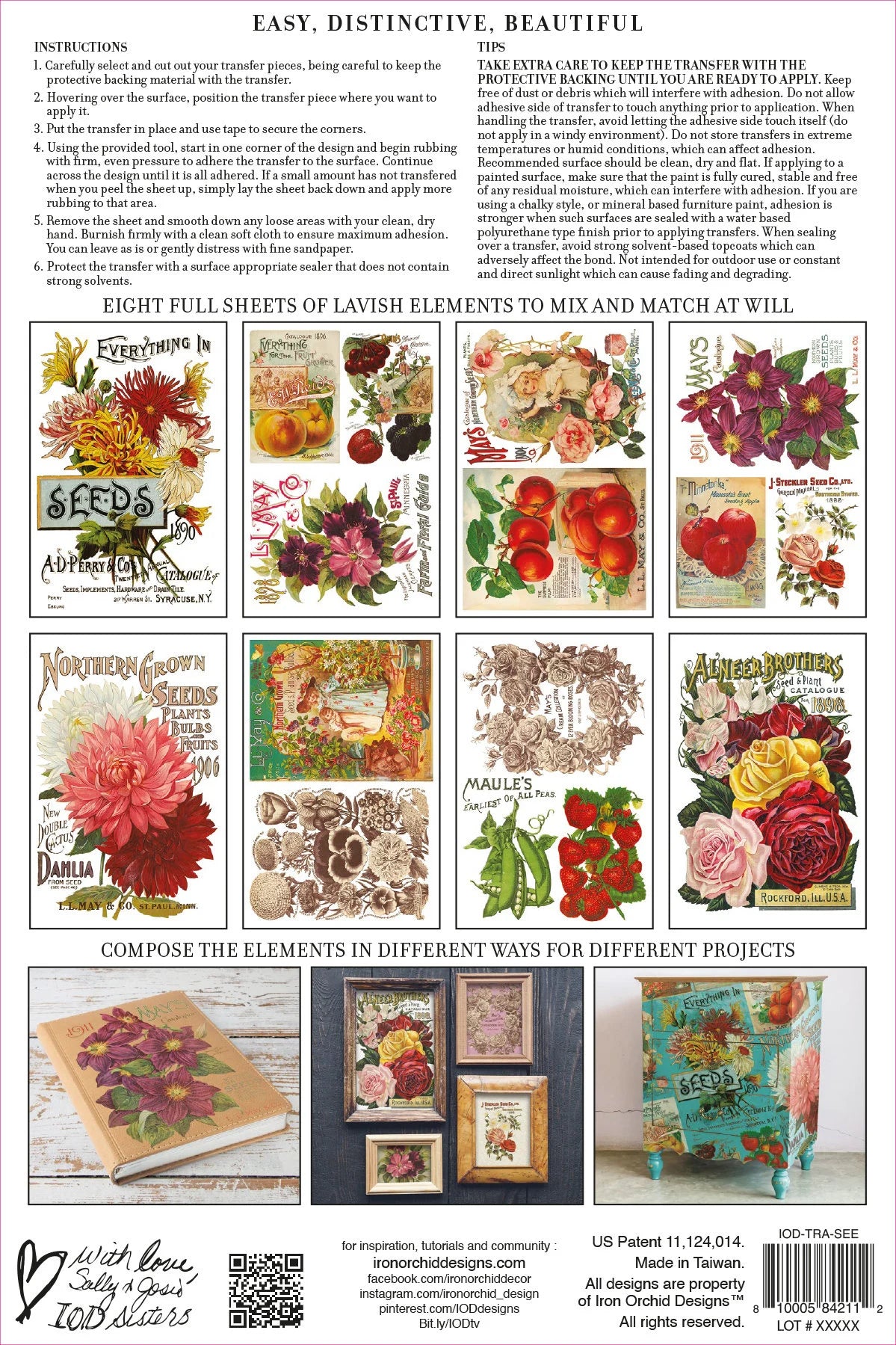 Seed Catalogue IOD Transfer 8x12 Pad by Iron Orchid Designs