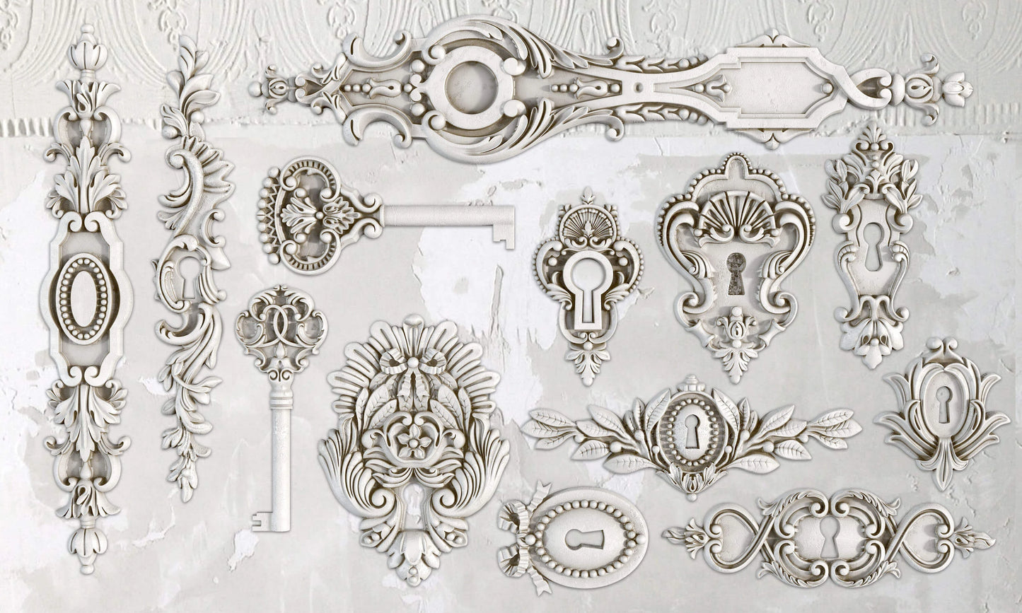 Lock & Key 6x10 IOD Mould by Iron Orchid Designs