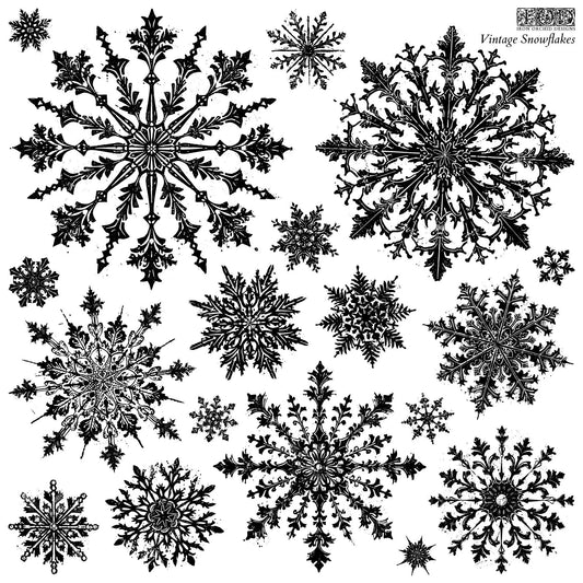 Vintage Snowflakes 12x12 IOD Decor Stamp by Iron Orchid Designs (Retired!)