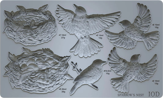 Sparrow's Nest 6x10 IOD Mould by Iron Orchid Designs