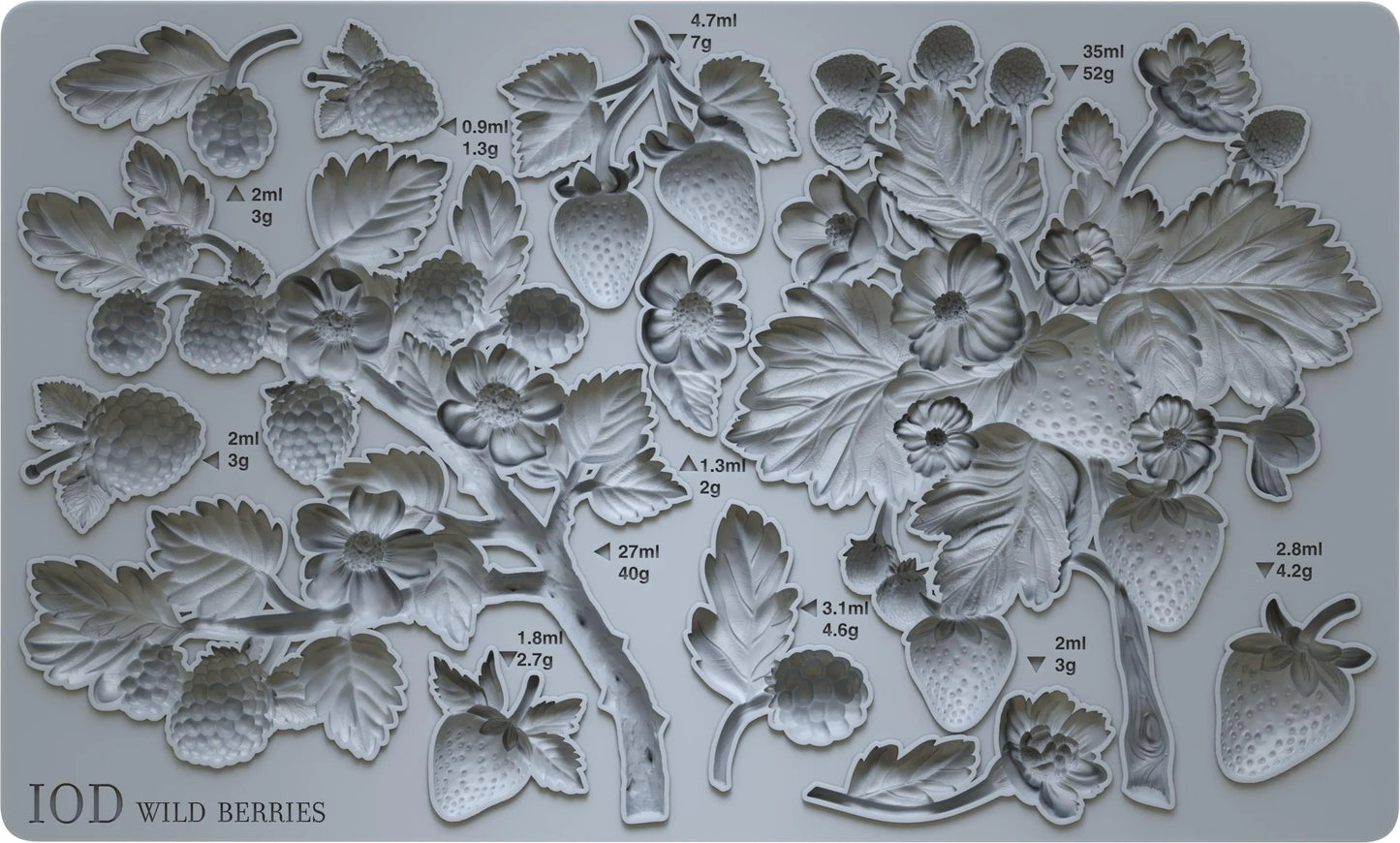 Wild Berries 6x10 IOD Mould by Iron Orchid Designs