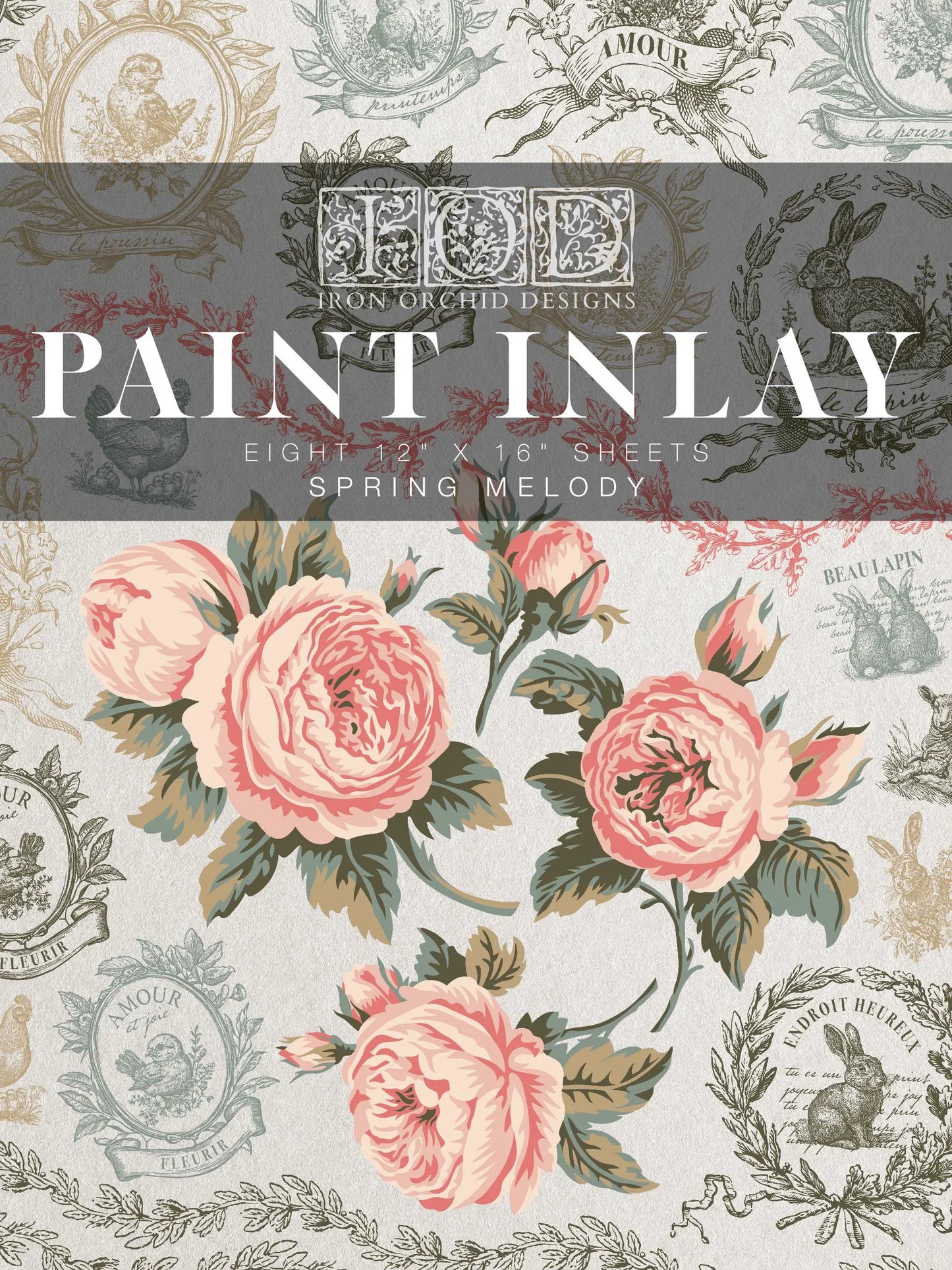 Spring Melody IOD Paint Inlay 12x16 Pad by Iron Orchid Designs