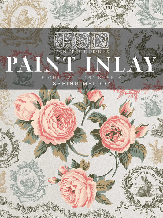 Spring Melody IOD Paint Inlay 12x16 Pad by Iron Orchid Designs