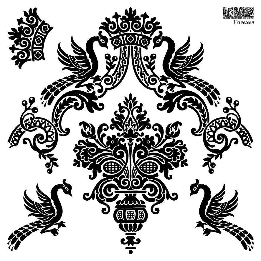 Velveteen 6x6 IOD Decor Stamp by Iron Orchid Designs