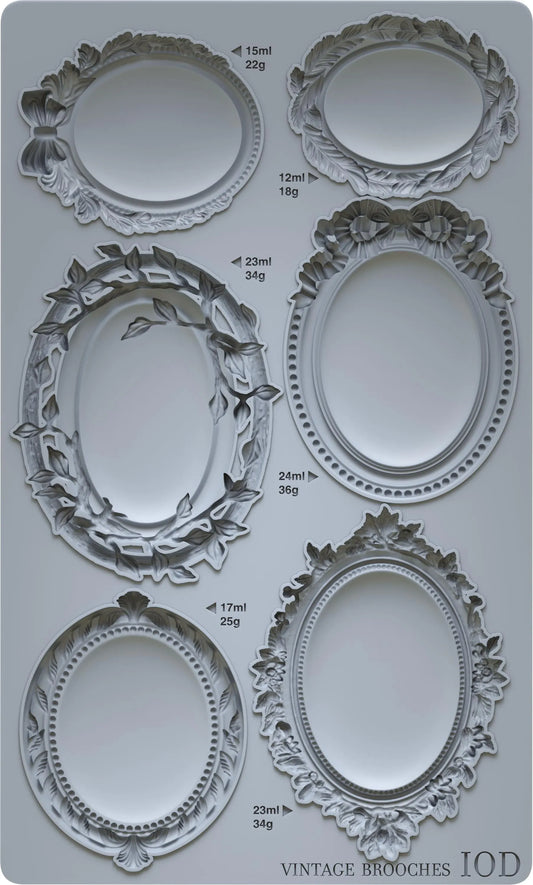 Vintage Brooches 6x10 IOD Mould by Iron Orchid Designs