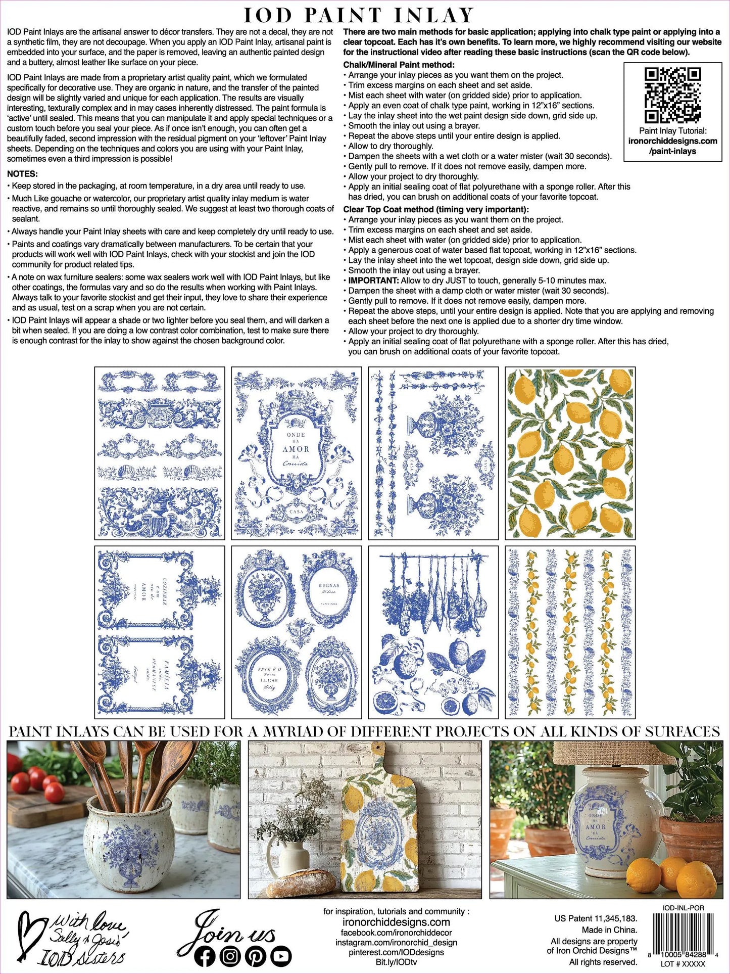 Portofino IOD Paint Inlay 12x16 Pad by Iron Orchid Designs